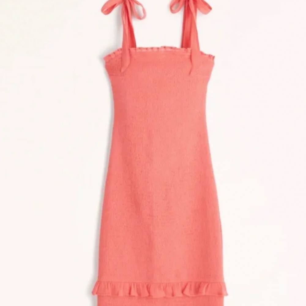 abercrombie - tie-strap smocked midi dress